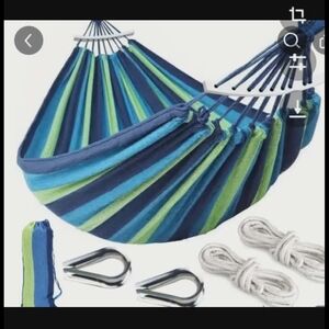 Striped Blue and Green Hammock
